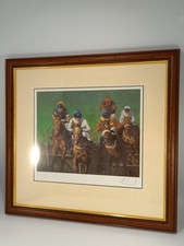 Horse Racing Limited Edition Print Over the Sticks by Malcolm Coward 115/500