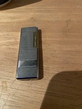 Vintage Win International Silver Tone Ribbed Pocket Lighter – Japan – Working