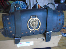 LEATHER TOOL ROLL LARGE BRASS LION HARLEY CUSTOM CHOPPER BOBBER PROJECT VINTAGE