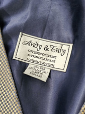 Andy & Tuly Pure Silk Waistcoat Men's 40/42 Gold Blue Shimmer Suit Jermyn Street