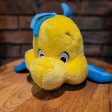 12” Flounder Little Mermaid Plush Fish Disneyland Blue Yellow Fish Stuffed
