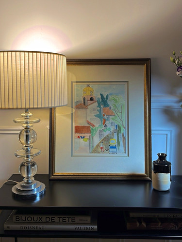Framed french vintage painting - vintage,