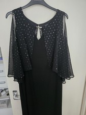 Black Dress With chiffon Cape