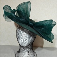 dark green large fascinator