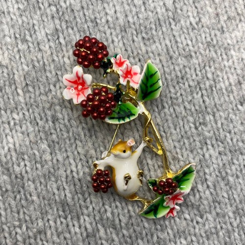Multicoloured mouse brooch - mouse,