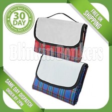 WATERPROOF PICNIC RUG LARGE TARTAN TRAVEL BLANKET MAT OUTDOOR CAMPING BEACH PARK
