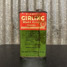 Wakefield Castrol Girling Brake and Clutch Fluid 1 Pint Vintage Oil Tin