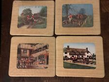 Vintage Table Mats  Hunting Scenes Set Of 4 RARE