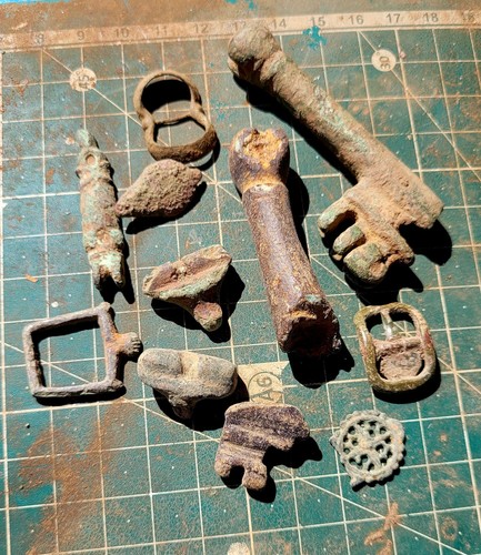 Metal detecting finds job - detecting, lot