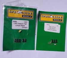 Springside Models 4mm  OO Gauge LMS Head And Tail Lamps Black DA4a/5 DA20/5LMS/B
