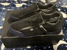 Y-3 Sprint Tex Low Top Zip Up Trainers Black & Navy  UK 7 In Box VGC