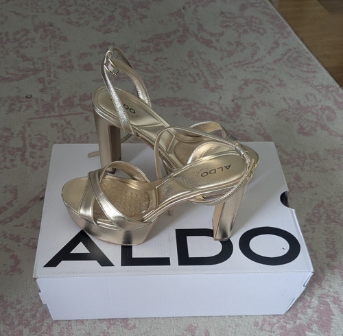 Aldo gold platform ankle - aldo, strap