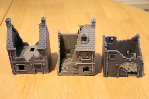 Damaged destroyed buildings - destroyed,