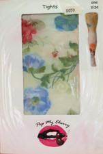Vintage Pop My Cherry Watercolour Floral Tights