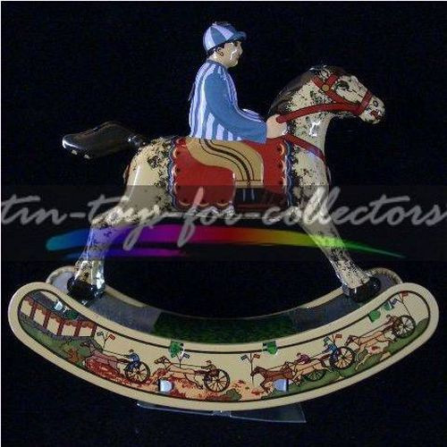Rocking horse lithographed tin - horse,
