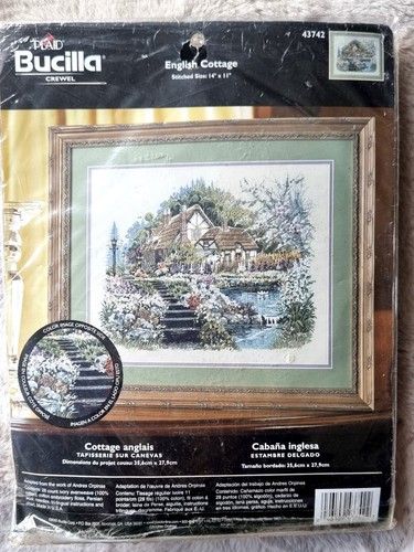 English cottage crewel - cottage,