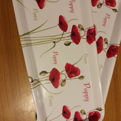 Red poppy melamine - red,