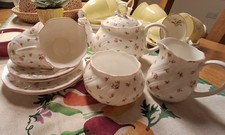 Queens Bone China 10 Piece Tea For Two In Fleur Pattern Immaculate Condition