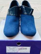 Lotus ladies Trouser shoe Size 8 Navy Suedette With Patent Trim. New In the Box