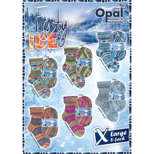 Opal frosty ice 8ply sock - opal, "frosty