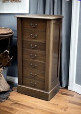 English Edwardian Mahogany Wellington Chest. With Working Lock & Key.