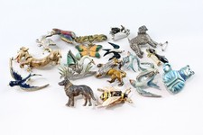 Animal Jewellery Enamel Marcasite Swallow Earrings True Vintage x 16