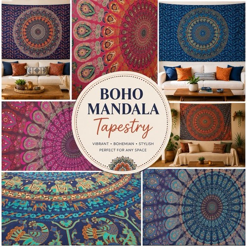 Large mandala tapestry wall - mandala,
