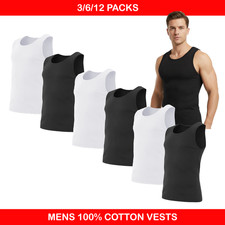 3-12 PCS MENS VESTS 100%