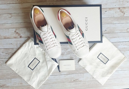 Gucci ace bee white - white, leather