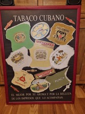 Circa 1950 Original poster for brands of Cuba Cigars Cuban Tobacco Tabaco Cubano