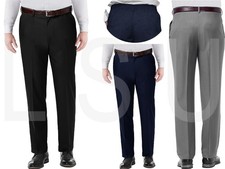 Boys Teflon Coated Trouser Half Elasticated Regular Leg With Zip/Clip (S-7XL)