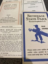 Golf Score Cards 1930s
