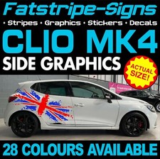 to fit RENAULT CLIO MK4 GRAPHICS STRIPES STICKERS DECALS 1.2 1.5 D SPORT RS 200