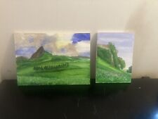 TWO Landscape Canvas Oil Painting by local Artist Signed-Size 42X30CM - 21X30CM