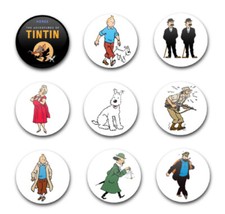 1" 25mm BADGES X9 FEATURING TIN TIN