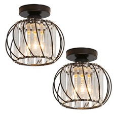2x Crystal Retro Ceiling Light