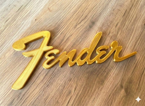 Gold fender style script - script, logo