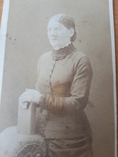 CDV Woman holding Book by