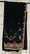 Beautiful Vintage Traditional Indian Saree with Embroidered Embellishments Sari