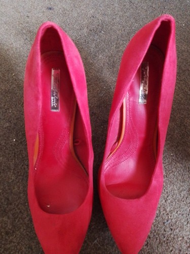 Women red high - high, heel