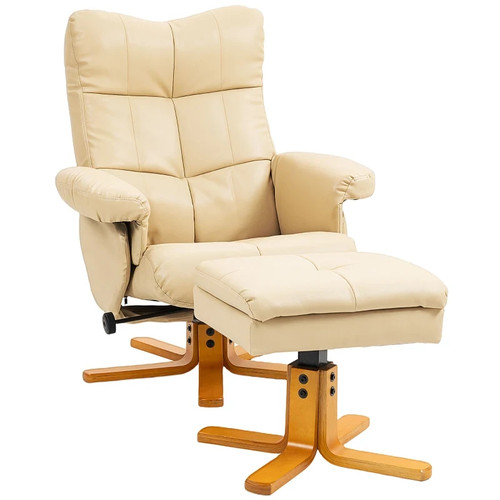 Leather swivel recliner - pu,