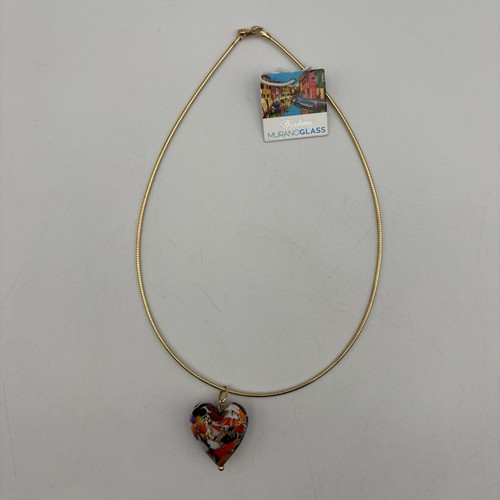 Nwt dyadema murano glass heart - murano,