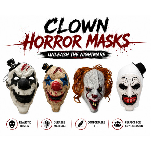 Halloween scary clown masks - halloween,