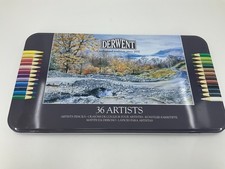 Rexel Derwent Artists Pencils Set 36 coloured in Tin Vintage Made in UK - 32096