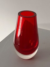 Whitefriars Ruby Glass Vase No 9497