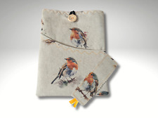 book sleeve pouch, book jacket, note book holder, book cover, book mark, Robins