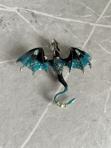 Blue black mythical dragon - blue,