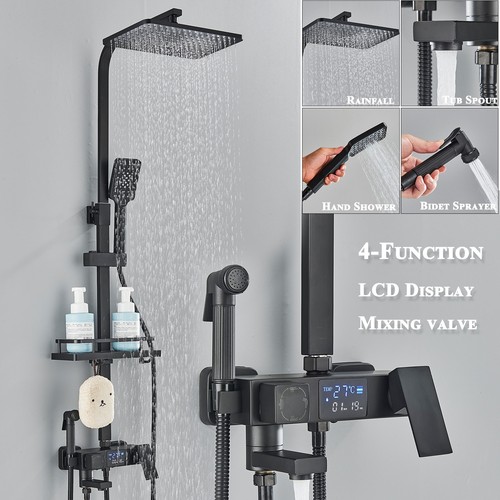 Black exposed shower - black,