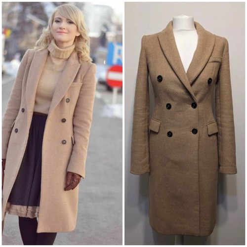Zara camel wool blend overcoat - zara,