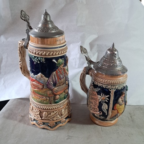 Two vintage german beer stein - vintage,